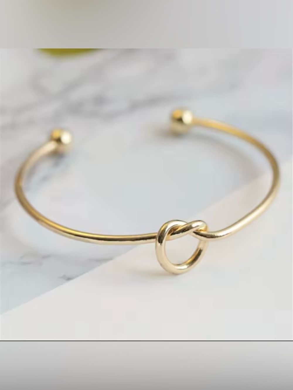 Gold  Love Knot Open Cuff Bangle- Women Jewelry
